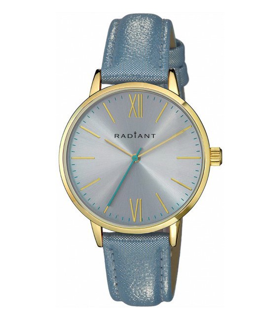 Reloj Mujer Dorado Correa Piel Azul RADIANT - RA429603