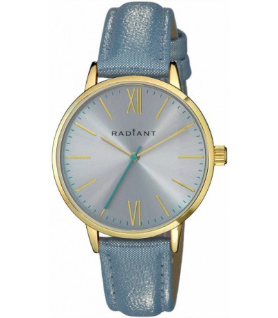 Reloj Mujer Dorado Correa Piel Azul RADIANT - RA429603