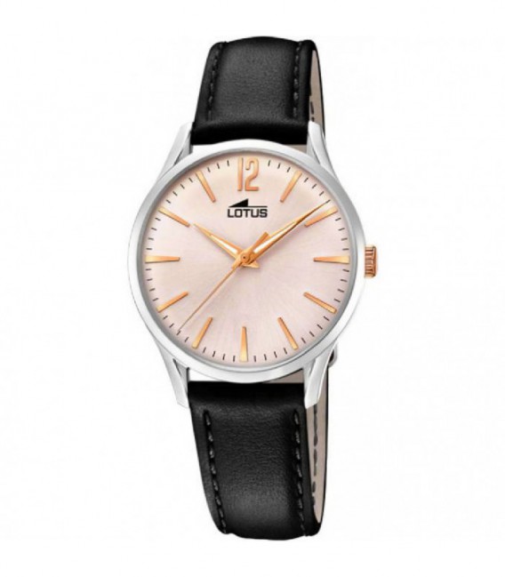 Reloj Mujer Revival Esfera Crema Correa Piel Negra LOTUS - 18406/4