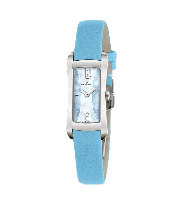 Reloj Mujer Rectangular Esfera Azul Correa Piel Azul Swiss Made CANDINO - C4356/6