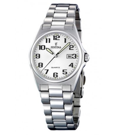 Reloj Mujer Acero Esfera Blanca Alta Visibilidad FESTINA - F16375/9