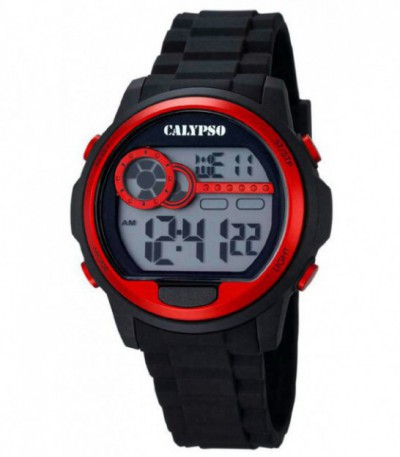 CALYPSO K5629/2 Street Style Reloj para hombre Caja de plástico Multi  Correa de plástico negro, negro/negro, correa, negro / negro, Correa