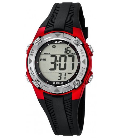 Reloj Niño Digital Negro y Rojo CALYPSO - K5685/6