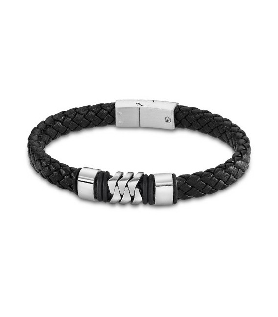 Pulsera Cuero Negro y Acero Hombre LOTUS STYLE - LS2104-2/1