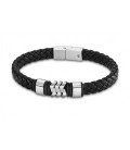 Pulsera Cuero Negro y Acero Hombre LOTUS STYLE - LS2104-2/1