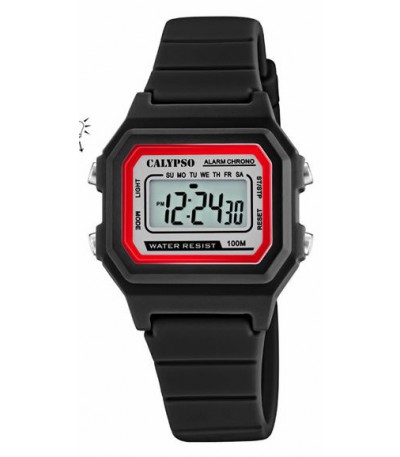 Calypso Reloj de cuarzo digital para hombre con correa de plástico K5730/1,  Negro -, Pulsera