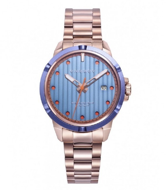 Reloj Mujer Atrevida Acero IP Rosa Esfera Azul Switch VICEROY - 471304-37