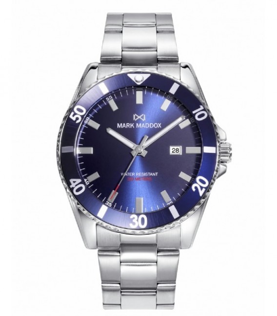 Reloj Acero Diver Sumergible Esfera Azul Mission MARK MADDOX - HM0138-37