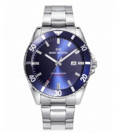 Reloj Acero Diver Sumergible Esfera Azul Mission MARK MADDOX - HM0138-37