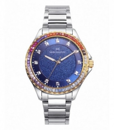 Reloj Acero Mujer Bisel Piedras Multicolor MARK MADDOX - MM1007-37