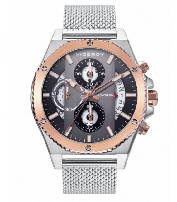 Reloj Hombre Magnum Acero Bicolor Crono Esfera Gris VICEROY - 46823-17