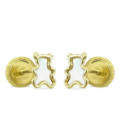 Pendientes Osito Oro 18K y Nácar - 4257