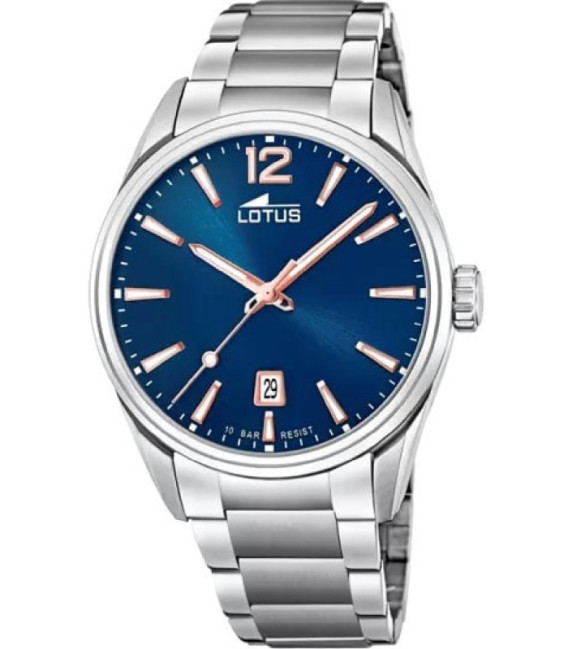 Reloj Hombre Acero Esfera Azul Indices Cobrizos LOTUS - 18692/2