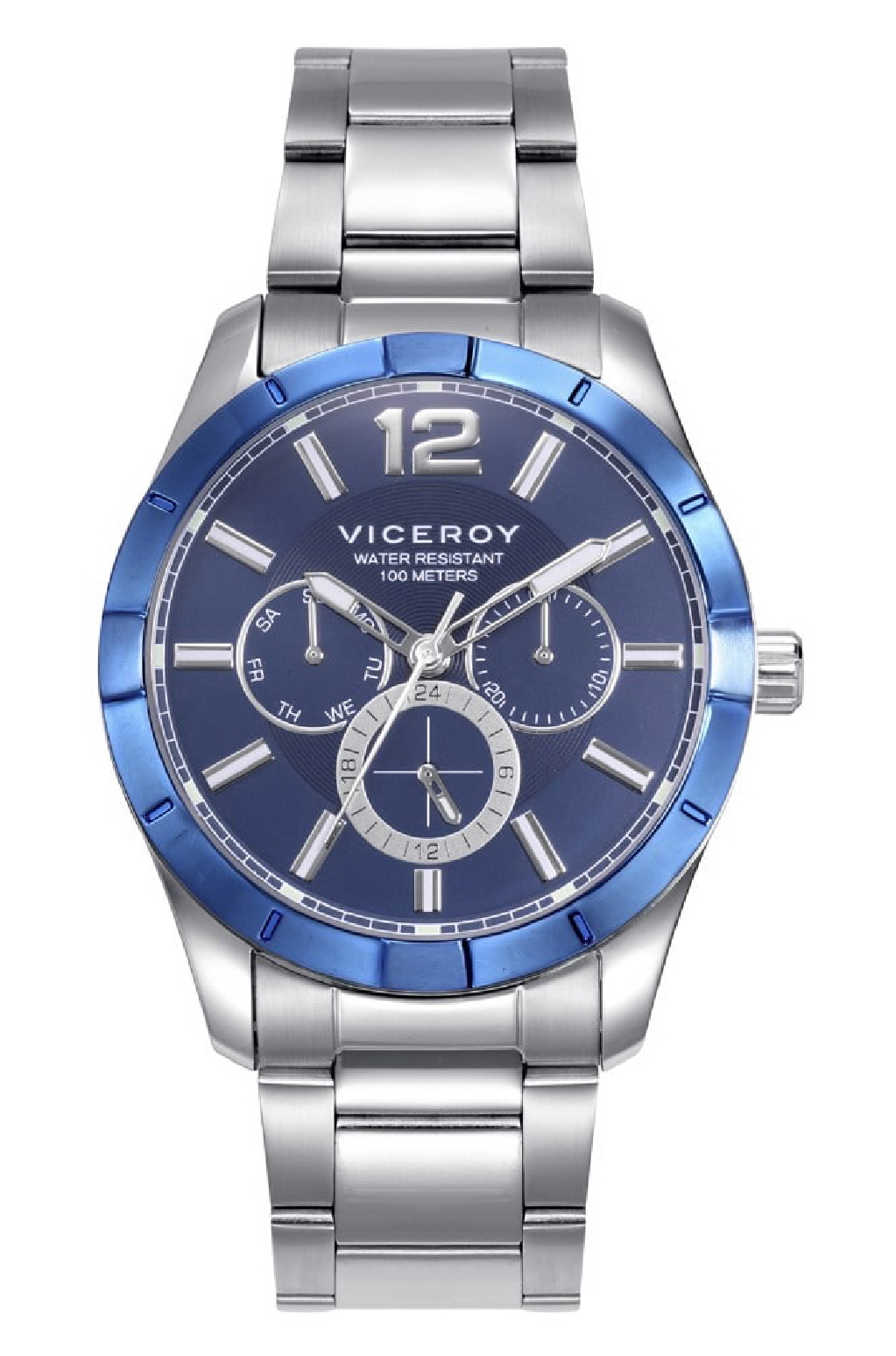 Oferta!! Reloj Viceroy Hombre Multifuncion Azul En Acero 401225-35