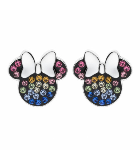 Pendientes Silueta Minnie Plata Piedras Color DISNEY - AG0002P