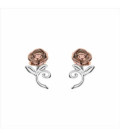 Pendientes Plata Rosa de Bella y Bestia Bicolor DISNEY - AG0064P