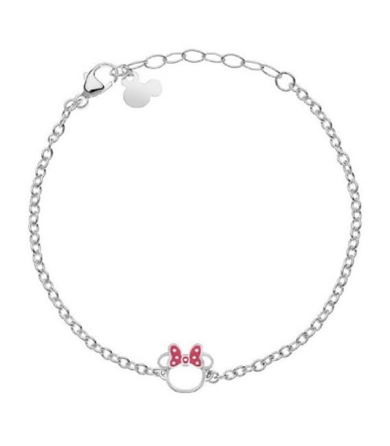 Pulsera Minnie Mouse Lazo Rosa Fucsia Lunares Acero DISNEY - ST0039B