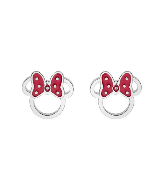 Pendientes Minnie Mouse Lazo Rosa Fucsia Lunares Acero DISNEY - ST0039P