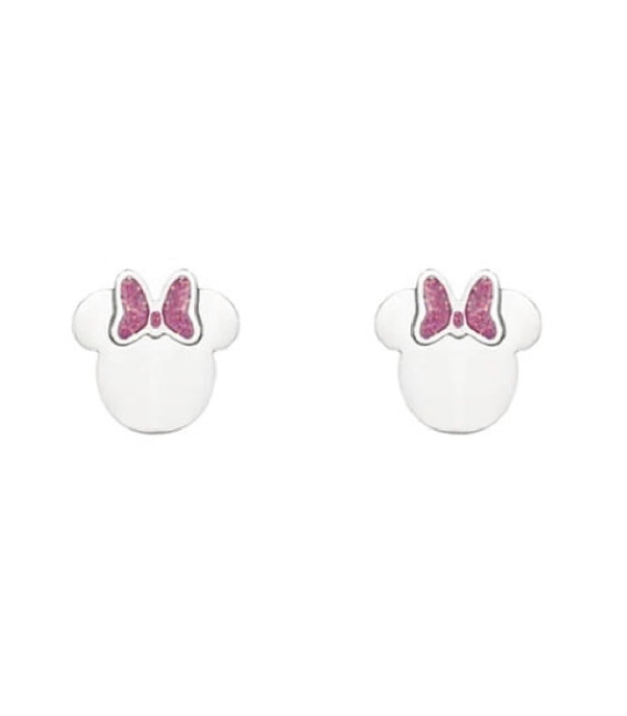 Pendientes Mini Minnie Mouse Lazo Glitter Acero DISNEY - ST0049P