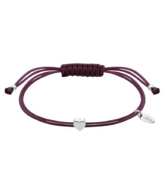 Pulsera Corazón Liso Macramé Magenta LOTUS SILVER - LP3754-2/1