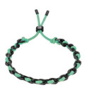 Pulsera Unisex Cadena Acero Negro Entrelazado Cuerda Verde LOTUS STYLE - LS2376-2/3