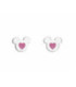 Pendientes Mini Minnie Mouse Corazón Rosa Acero DISNEY - ST0047P