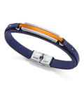 Pulsera Hombre Acero Aluminio Naranja y Piel Azul VICEROY FASHION - 14146P09019