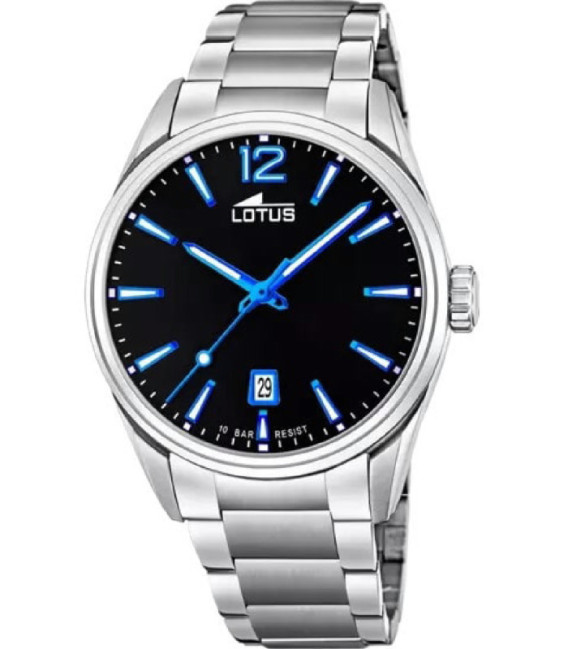 Reloj Hombre Acero Esfera Negra Azul LOTUS - 18692/6