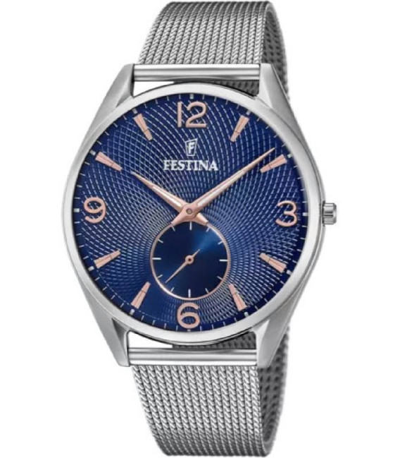 Reloj Retro Hombre Acero Esfera Azul FESTINA - F6869/2