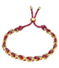 Pulsera Unisex Cadena Acero Dorado Entrelazado Cuerda Rojo-Azul LOTUS STYLE - LS2378-2/2