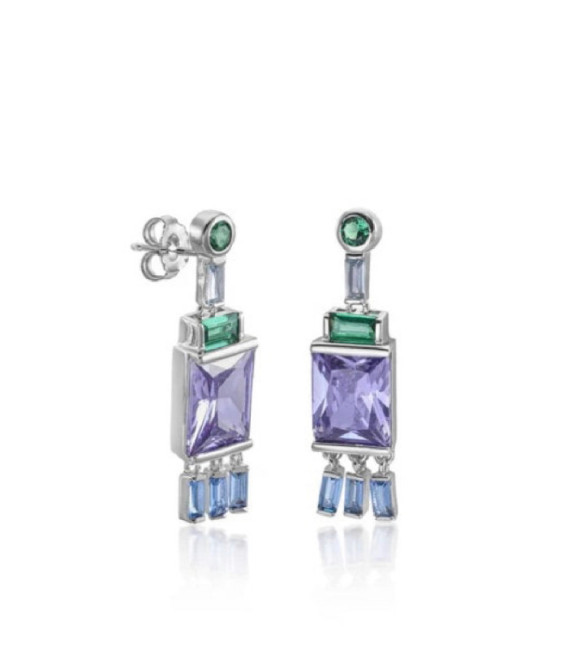 Pendientes Largos Tonos Lavanda LINEARGENT - 19484-A