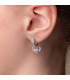 Aros Pendientes con Piedras Azules y Stitch Esmalte DISNEY - AG0086P