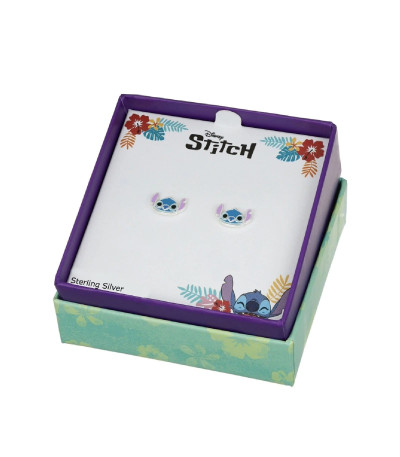 Mini Pendientes Cabeza de Stitch Esmalte DISNEY - AG0084P