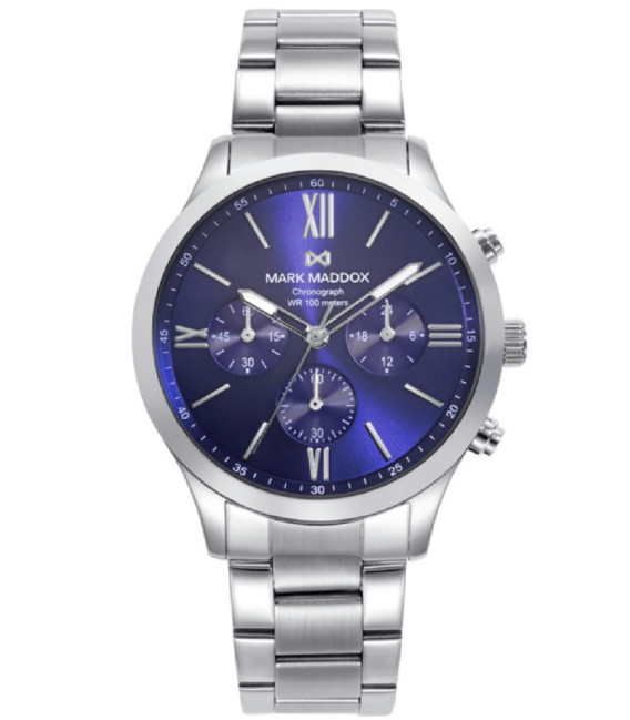 Reloj Hombre Crono Acero Esfera Azul Marais MARK MADDOX - HM1019-33