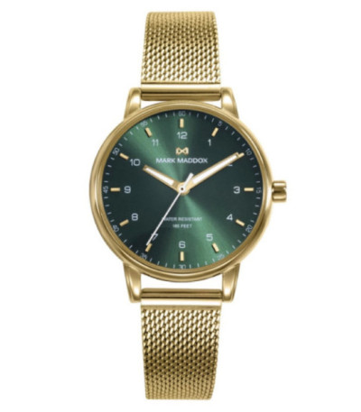 Reloj Mujer Acero Esfera Verde Milanesa Dorada MARK MADDOX - MM1022-64