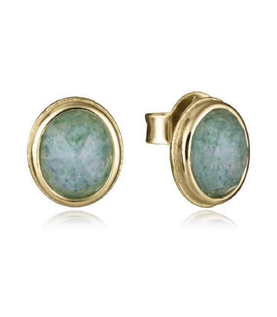 Pendientes Plata Dorada Cuarzo Verde Oval VICEROY JEWELS - 2323E100-42