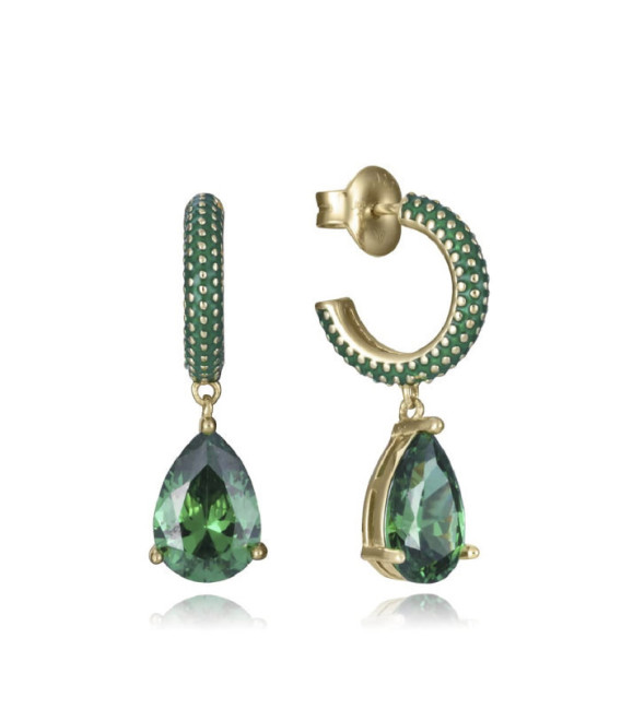 Aros con Colgante Plata Dorada y Esmalte Verde VICEROY JEWELS - 15122E100-32