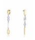 Pendientes Asimétricos Largos Acero Bicolor con Perlas VICEROY FASHION - 75372E01019