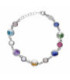 Pulsera círculo cristales multicolores en Plata baño Rodio de Basic Victoria Cruz - A0692-MHP