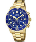 Reloj Crono Dorado Esfera Azul Hombre Excellent LOTUS - 18758/1