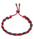 Pulsera Unisex Cadena Acero Negro Entrelazado Cuerda Roja LOTUS STYLE - LS2376-2/6