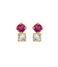 Pendientes Plata ch boton Illume Fuchsia - A5004-21DT