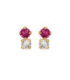 Pendientes Plata ch boton Illume Fuchsia - A5004-21DT