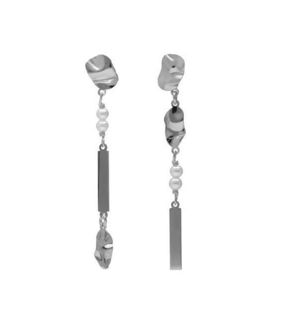 Pendientes largos hoja perla en Plata de Radiance - A5077-00HT