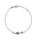 Pulsera lágrima cristal azul en Plata baño Rodio de Illume - A5007-18HP