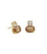 Pendientes botón cristal champán en Plata baño Oro de Clarity - A5034-06DT