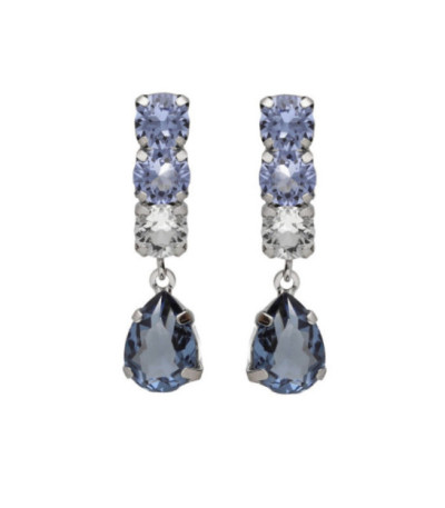 Pendientes largos lágrima cristal azul en Plata baño Rodio de Illume - A5000-18HT