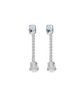 Pendientes largos cascada cristal azul en Plata baño Rodio de Clarity - A5035-91HT