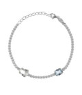 Pulsera cascada cristal azul en Plata baño Rodio de Clarity - A5040-91HP