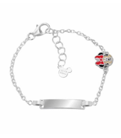 Pulsera Placa Grabado Minnie Plata de Ley DISNEY - AG0098B